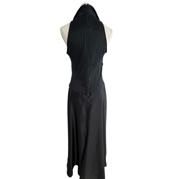 Tadashi Shoji Black Maxi Dress Gown Ruched Tuxedo
Collared Formal Event Size 8 - Picture 4 of 9